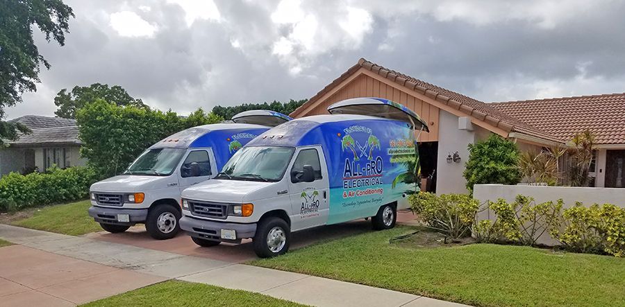 All Pro Air Conditioning work trucks - Air Conditioning Boca Raton